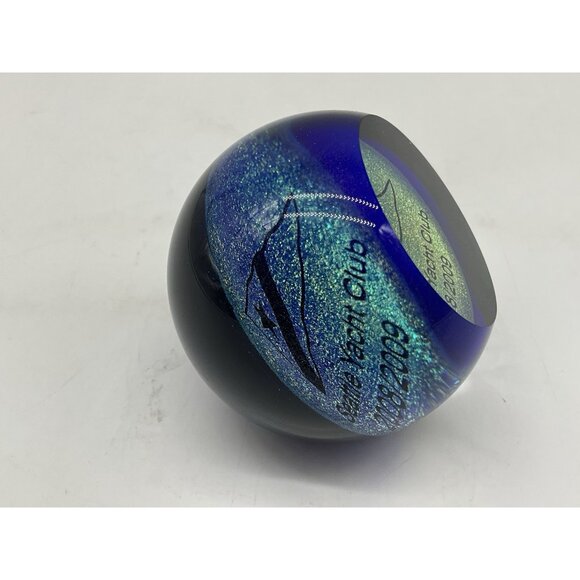 Glass Eye Studio Paperweight Seattle Yacht Club 2008- 2009 Gold Flecks Collectib - Picture 7 of 12